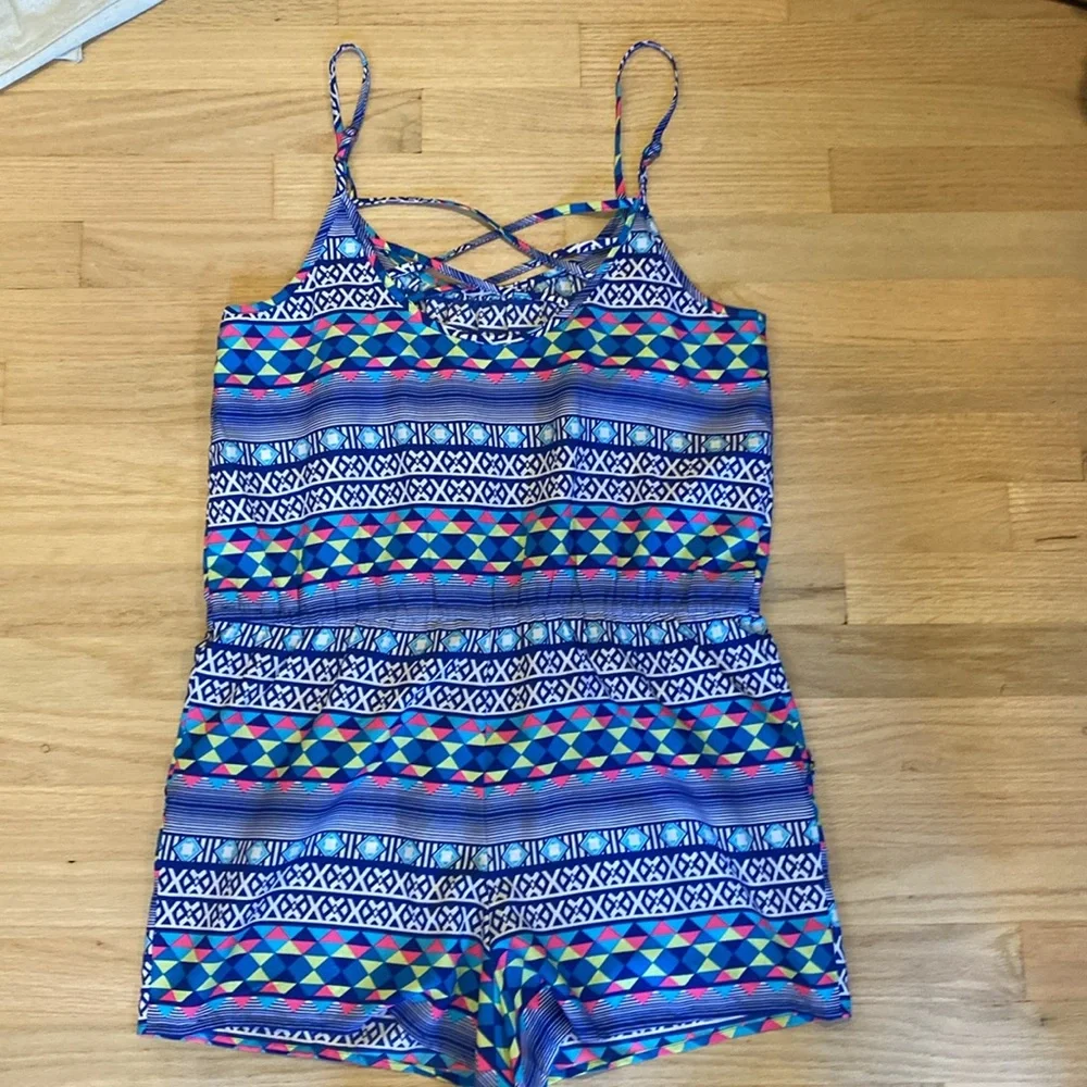 Arizona Jean company Sleeveless Shorts Colorful Romper with pockets - Picture 2 of 6